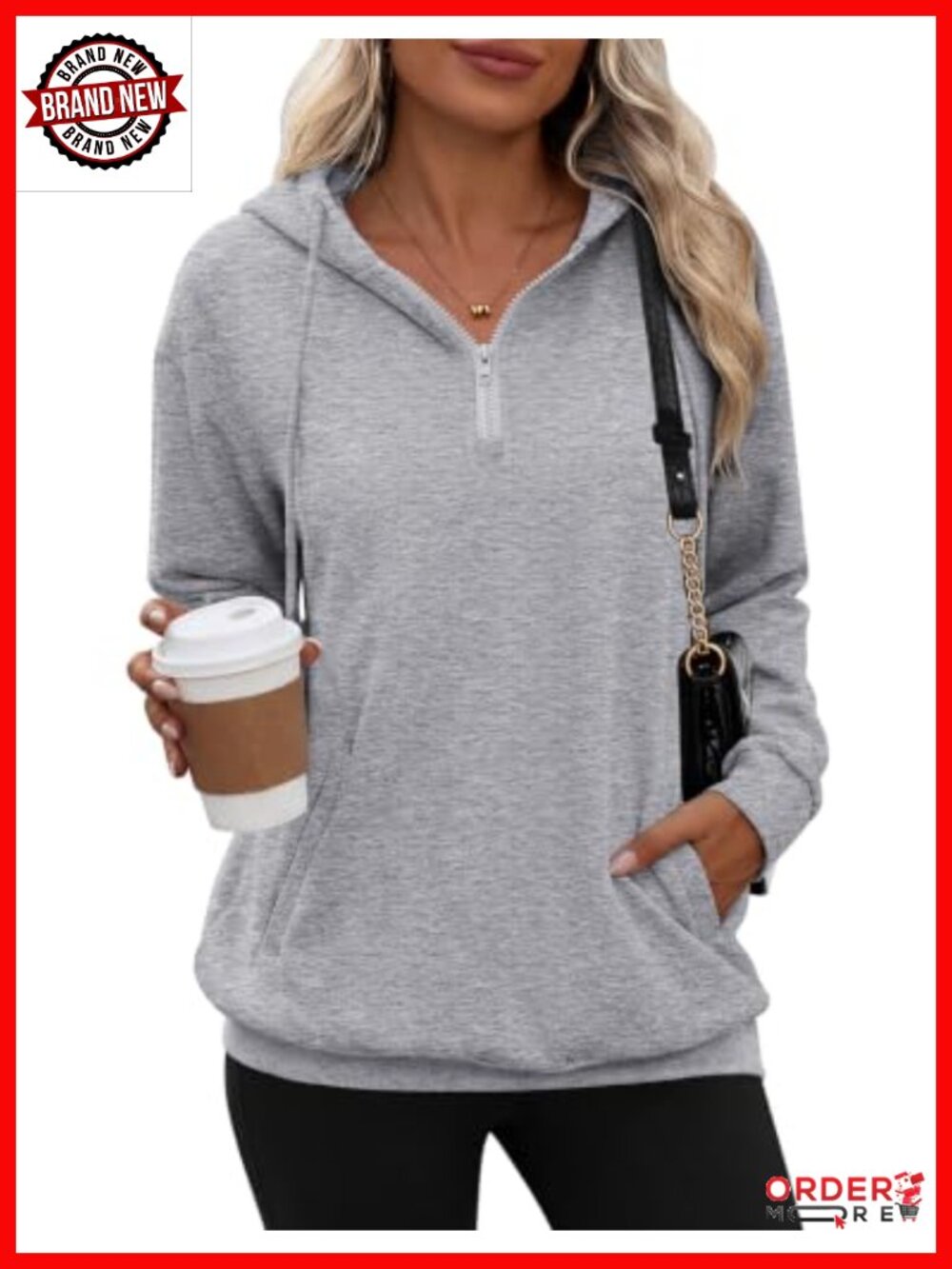 Women's Oversized Half Zip Hoodie Sweatshirt Pullover